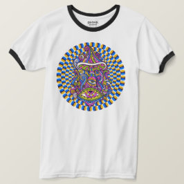 Psychedelischer Mushroom Swirl Ringer T - Shirt