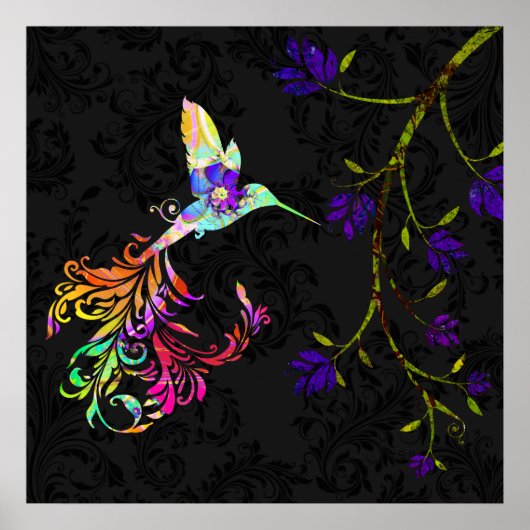 Psychedelischer Nachmittag, ein Kolibri Poster (Vorne)