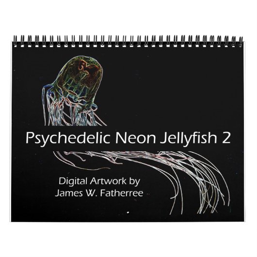 Psychedelischer Neon Jellyfish Kalender 2 (Titelbild)