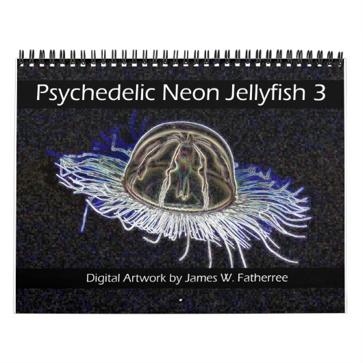 Psychedelischer Neon Jellyfish Kalender 3 (Titelbild)