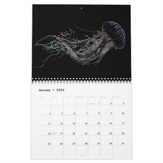 Psychedelischer Neon Jellyfish Kalender 3 (Jan 2026)