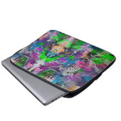 Psychedelischer Neon-Kaleidoskop Laptopschutzhülle (Vorne Knopf)
