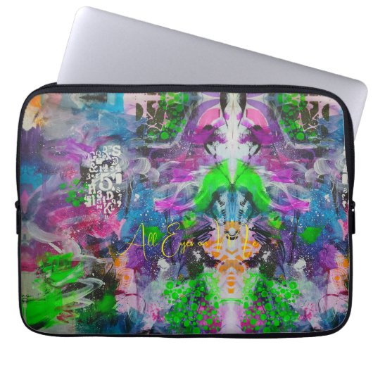 Psychedelischer Neon-Kaleidoskop Laptopschutzhülle (Vorderseite)
