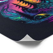 Psychedelischer Neon UFO und Alien Abduktion Art Poster (Ecke)