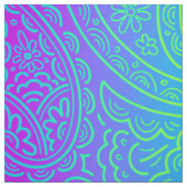 Psychedelischer Neonregenbogen Paisley Stoff (Muster)
