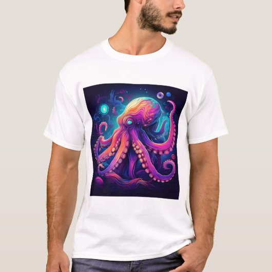 Psychedelischer Octopus-T - Shirt (Vorderseite)