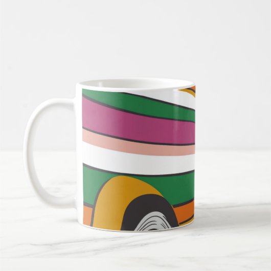 psychedelischer oder Pop-Art-Stil erinnert  Kaffeetasse (Links)