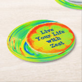 Psychedelischer Orange Slice Round Paper Untersetz Runder Pappuntersetzer (Angewinkelt)