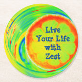 Psychedelischer Orange Slice Round Paper Untersetz Runder Pappuntersetzer (Vorderseite)