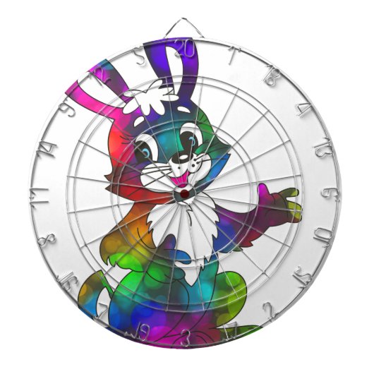 Psychedelischer Osterhase Dartscheibe (vorne)