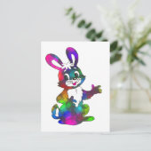 Psychedelischer Osterhase Feiertagspostkarte (Stehend Vorderseite)