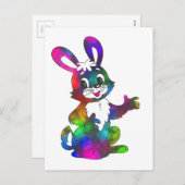 Psychedelischer Osterhase Feiertagspostkarte (Vorne/Hinten)