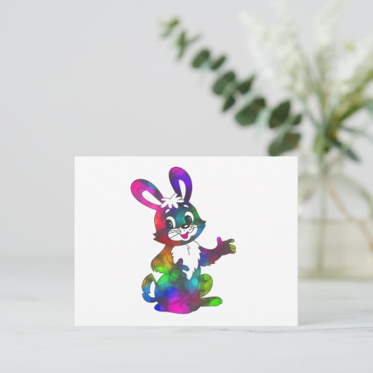 Psychedelischer Osterhase Feiertagspostkarte (Stehend Vorderseite)