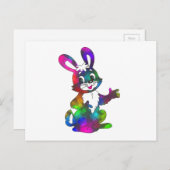 Psychedelischer Osterhase Feiertagspostkarte (Vorne/Hinten)