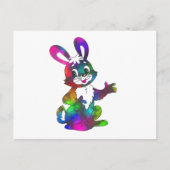 Psychedelischer Osterhase Feiertagspostkarte (Vorderseite)