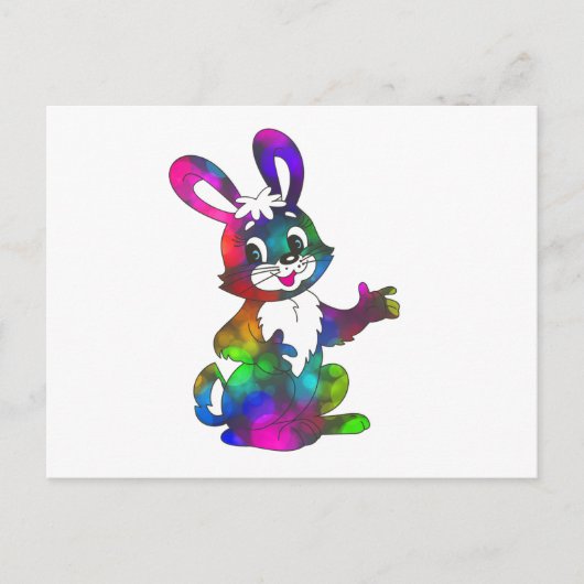 Psychedelischer Osterhase Feiertagspostkarte (Vorderseite)