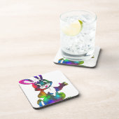 Psychedelischer Osterhase Getränkeuntersetzer (Rechte Seite)