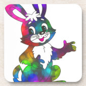 Psychedelischer Osterhase Getränkeuntersetzer (Vorderseite)
