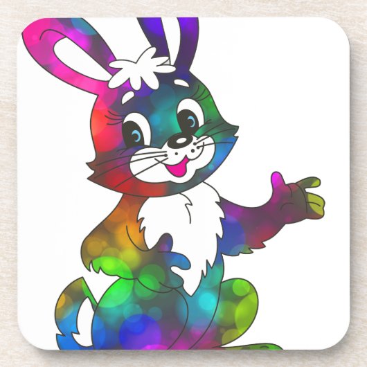 Psychedelischer Osterhase Getränkeuntersetzer (Vorderseite)