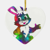 Psychedelischer Osterhase Keramikornament (Vorne)