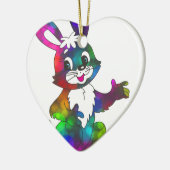 Psychedelischer Osterhase Keramikornament (Links)