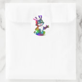 Psychedelischer Osterhase Runder Aufkleber (Tasche)