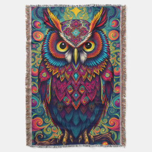🌈 Psychedelischer Owl-Komfort – Boho-Tier-Throw-A Decke