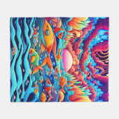 Psychedelischer Ozean Fleecedecke (Vorderseite (Horizontal))
