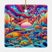 Psychedelischer Ozean Keramikornament (Rückseite)