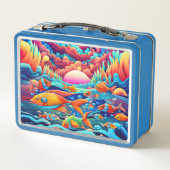 Psychedelischer Ozean Metall Brotdose (Rückseite)