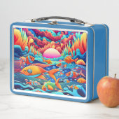 Psychedelischer Ozean Metall Brotdose (Beispiel)