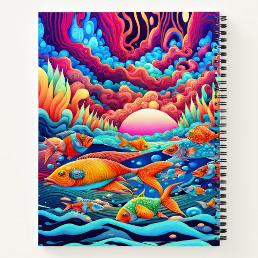 Psychedelischer Ozean Notizblock (Rückseite)