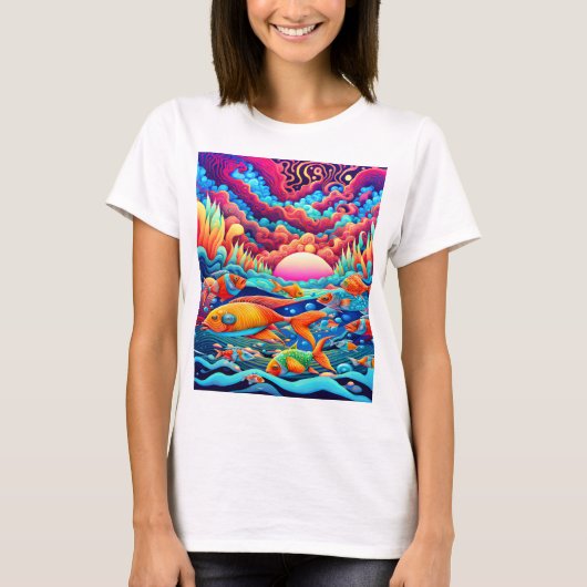 Psychedelischer Ozean T-Shirt (Vorderseite)