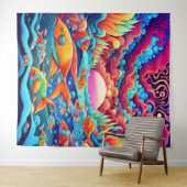 Psychedelischer Ozean Wandteppich (Beispiel (Horizontal))