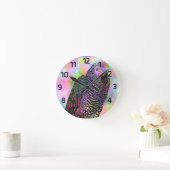 Psychedelischer Papagei Runde Wanduhr (Zuhause)