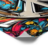 Psychedelischer Peace Sign T - Shirt Poster (Ecke)