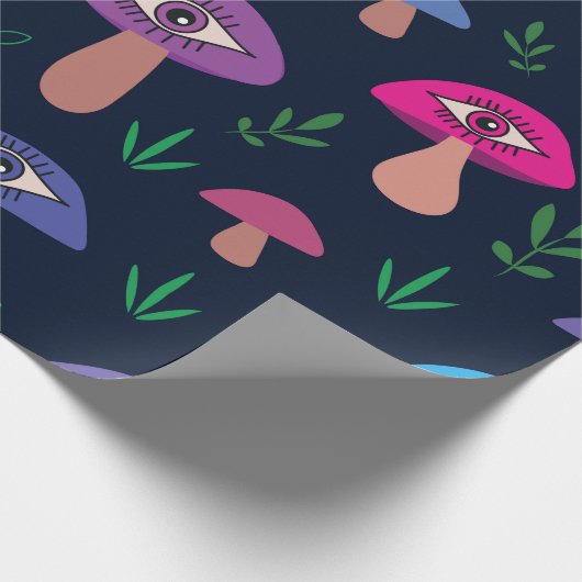 Psychedelischer Pilz mit Augen Geschenkpapier (Ecke)