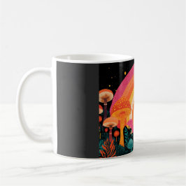 Psychedelischer Pilz-Sonnenuntergang – Retro-Fanta Kaffeetasse