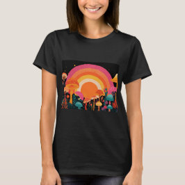 Psychedelischer Pilz-Sonnenuntergang – Retro-Fanta T-Shirt