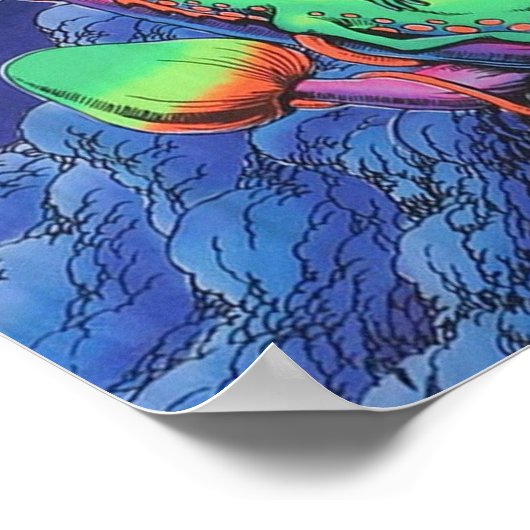 "Psychedelischer Pilzwahnsinn: Trippy Black Light Poster (Ecke)