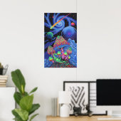 "Psychedelischer Pilzwahnsinn: Trippy Black Light Poster (Heimbüro)