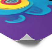 Psychedelischer Pop Art Portrait - Lebhaftes Neon  Poster (Ecke)