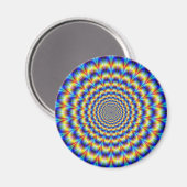 Psychedelischer Puls in Blau und Gelb Magnet (Vorderseite/Rückseite)