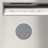 Psychedelischer Puls in Blau und Gelb Magnet (In Situ (Geschirrspüler))