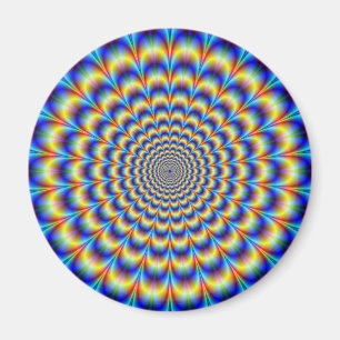 Psychedelischer Puls in Blau und Gelb Magnet