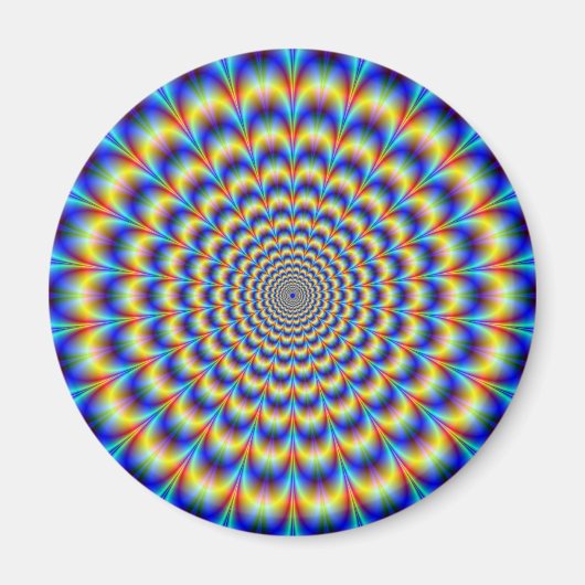 Psychedelischer Puls in Blau und Gelb Magnet (Vorne)