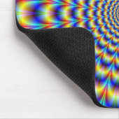 Psychedelischer Puls in blau und gelb Mousepad (Ecke)