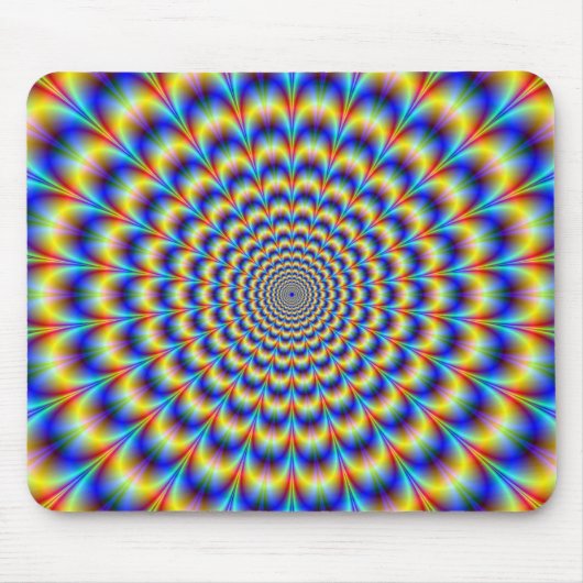 Psychedelischer Puls in blau und gelb Mousepad (Vorne)
