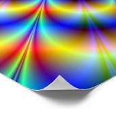 Psychedelischer Puls in blauem und gelbem Poster (Ecke)