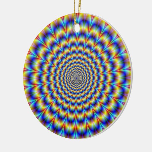 Psychedelischer Puls in blauer und gelber Ornament (Links)